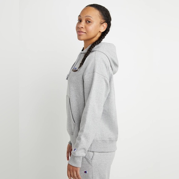 Champion | Gray Durable Fleece Pullover Hoodie - Picture 3 of 4